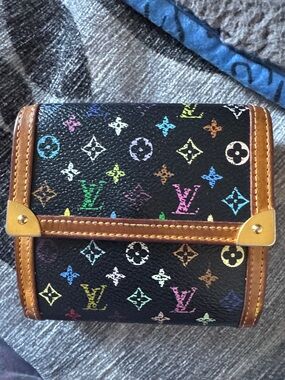 Louis Vuitton Black Multicolor Monogram Compact Wallet